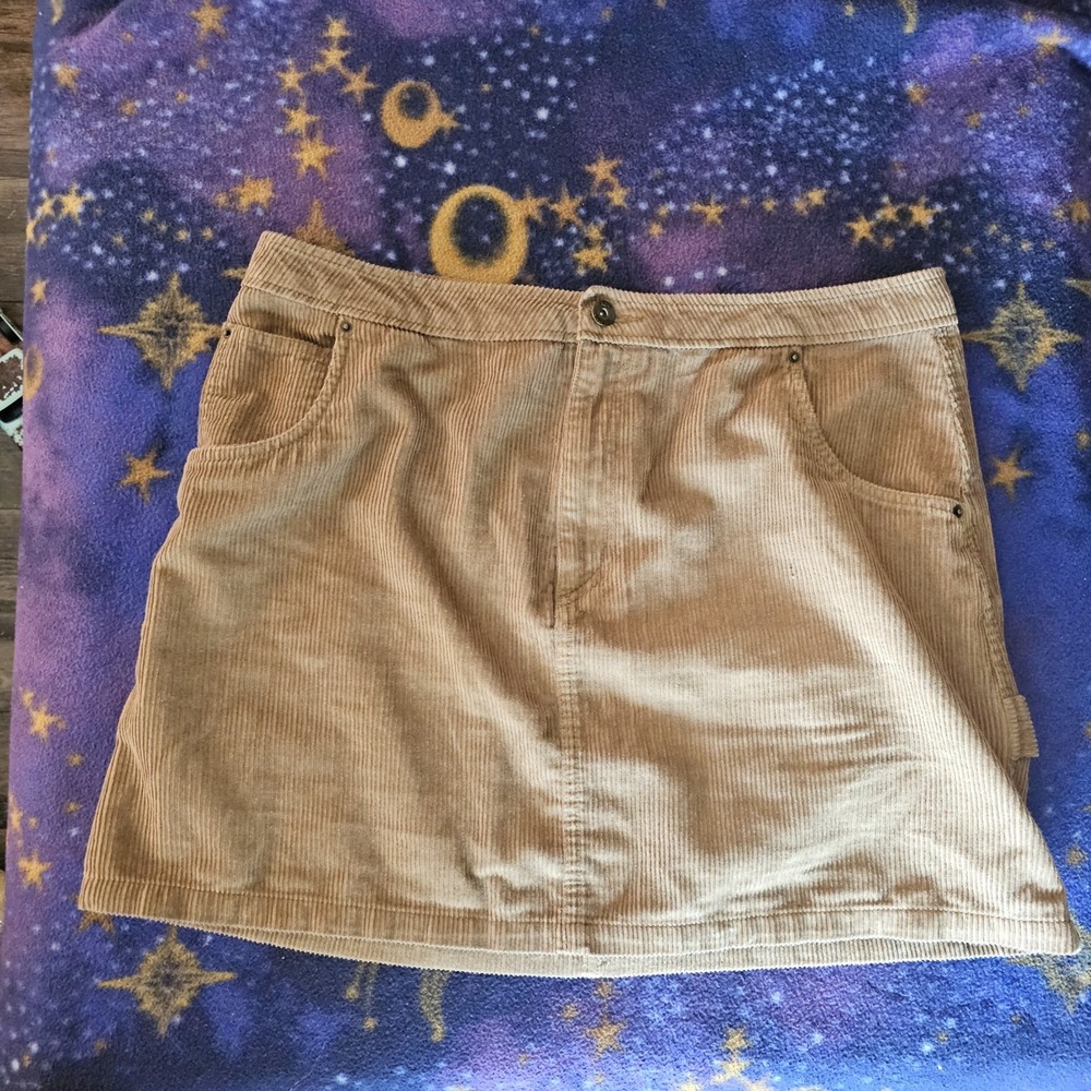 VANS Skirt Women's 31 Ground Work Cord Mini Skirt Corduroy Grunge Tan‎ Khaki